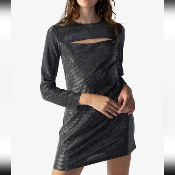 NEW Sanctuary Night Disco Cutout Metallic Dress - Picture 1 of 10